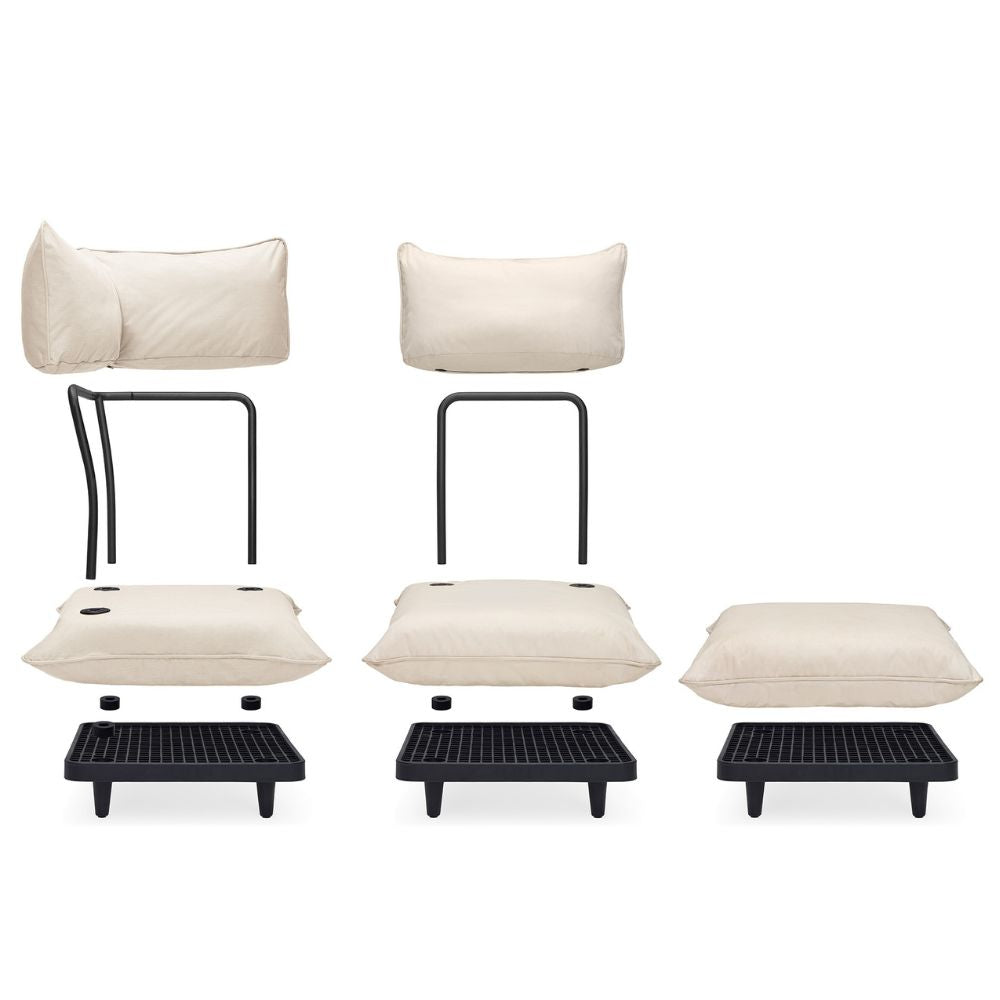 Paletti 3-Seater Modular Outdoor Sofa with Footstool