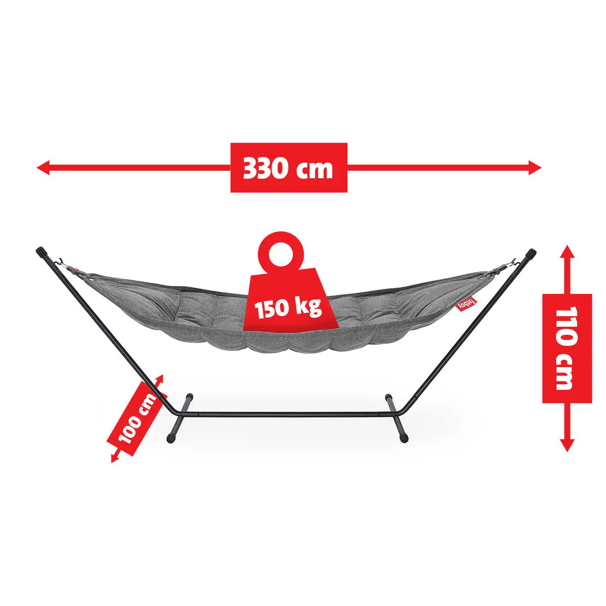Fatboy Hammock Superb with black frame, rock grey - fatboy-ae.myshopify.com
