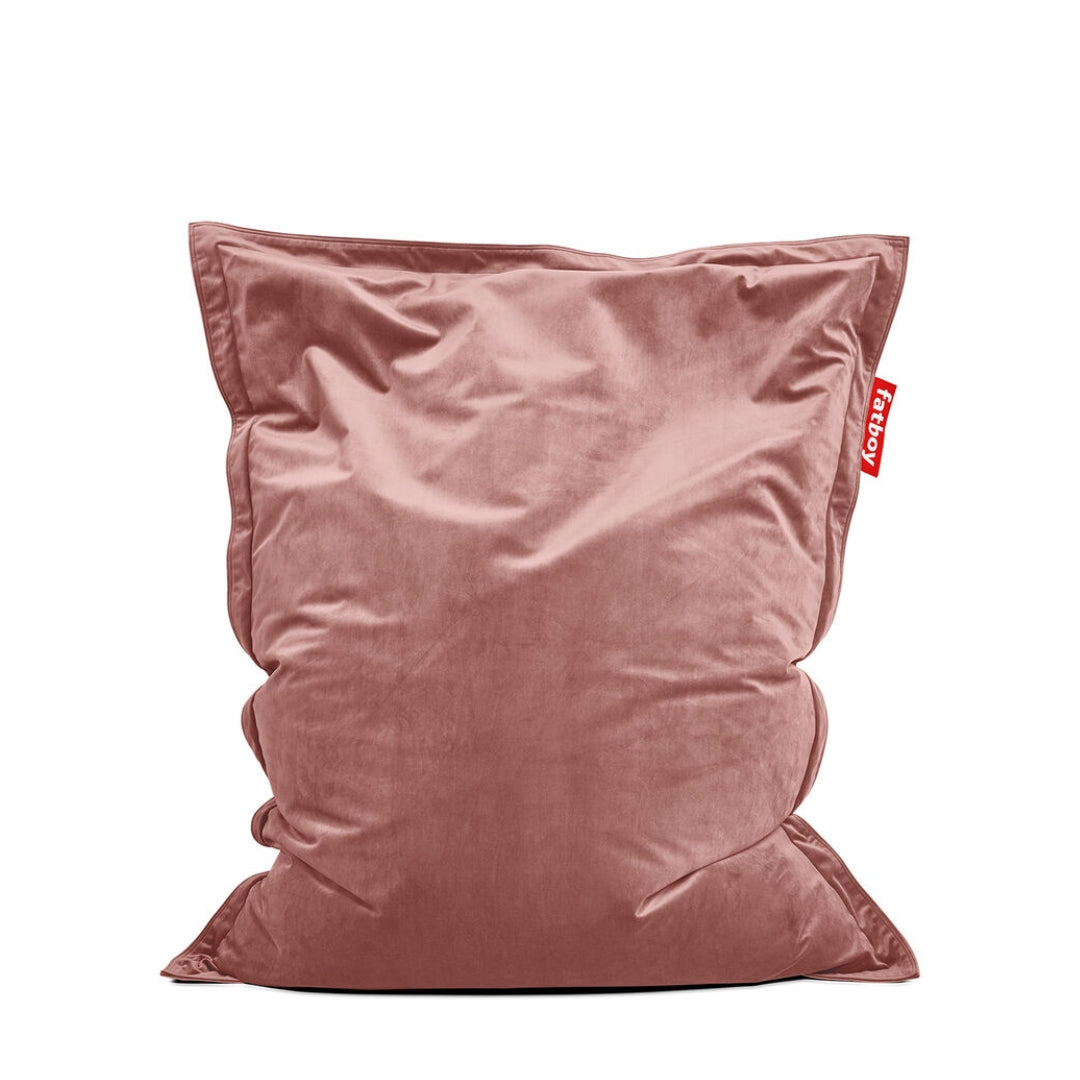 Fatboy Original Slim Bean Bag in soft Rose Quartz velvet, a plush seating option for stylish indoor lounging, available at Desert River Shop.