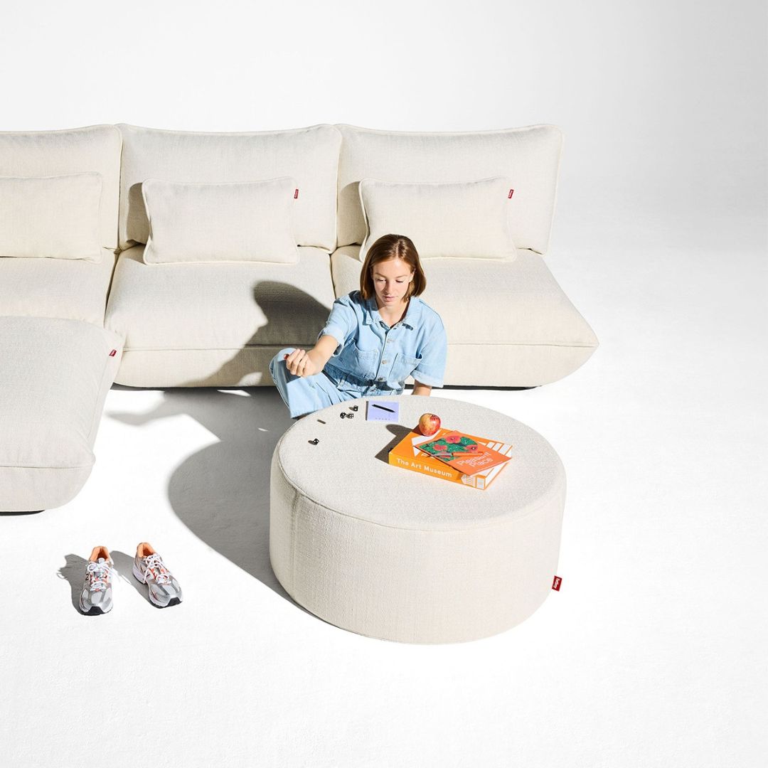Pfffh Boucle Recycled Round Ottoman