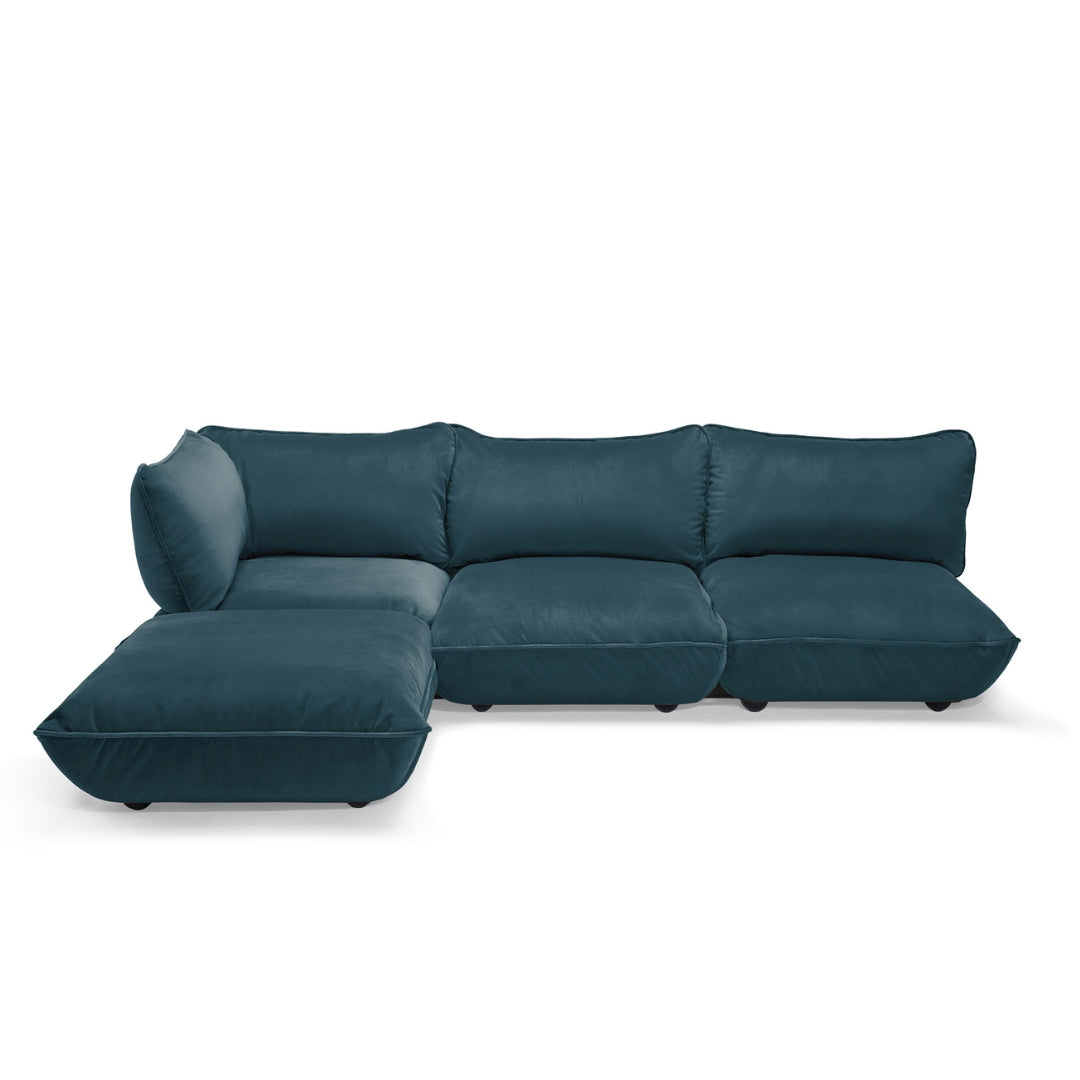 Sumo Velvet Recycled L-Shape Sofa Set
