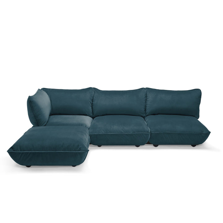 Sumo Velvet Recycled L-Shape Sofa Set