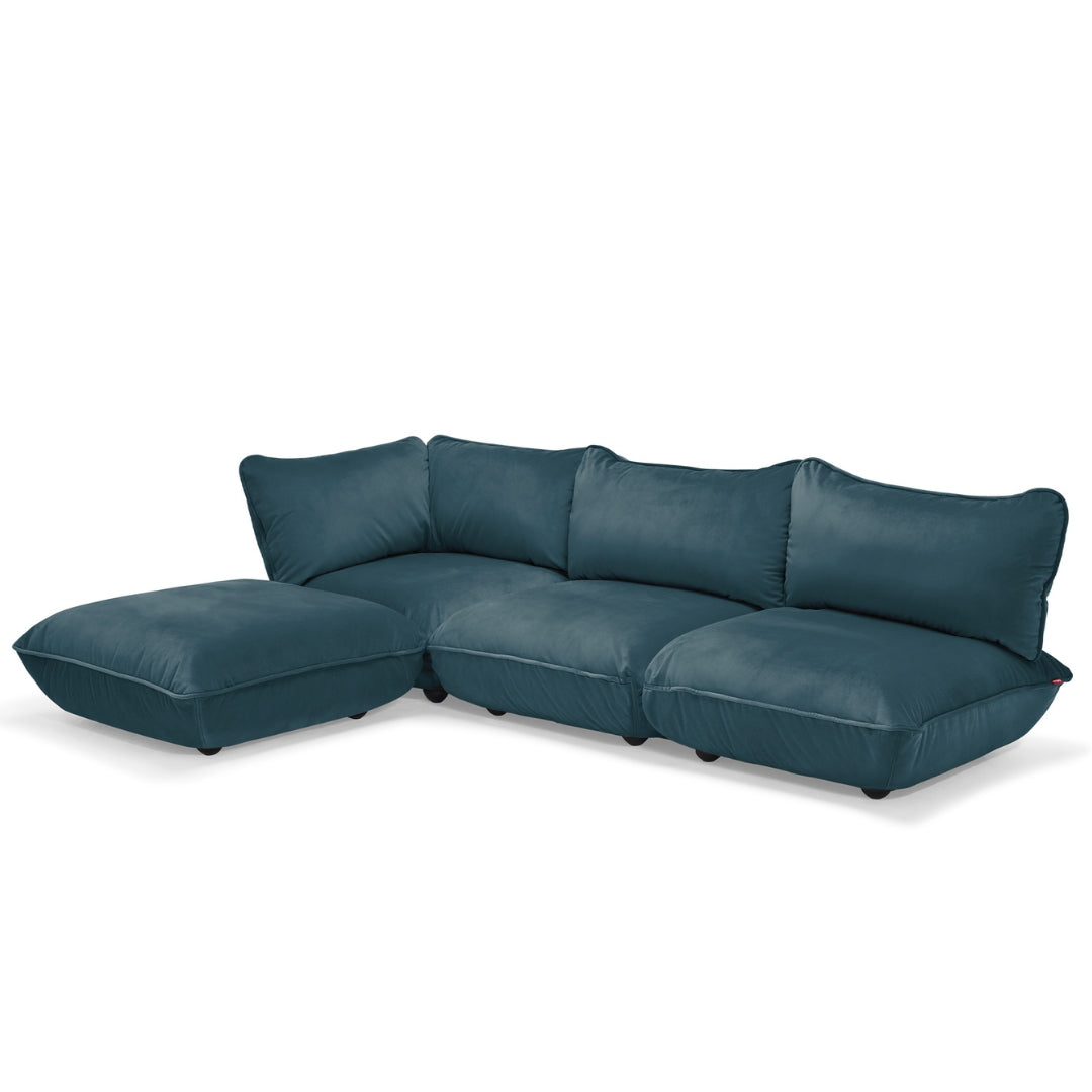 Sumo Velvet Recycled L-Shape Sofa Set