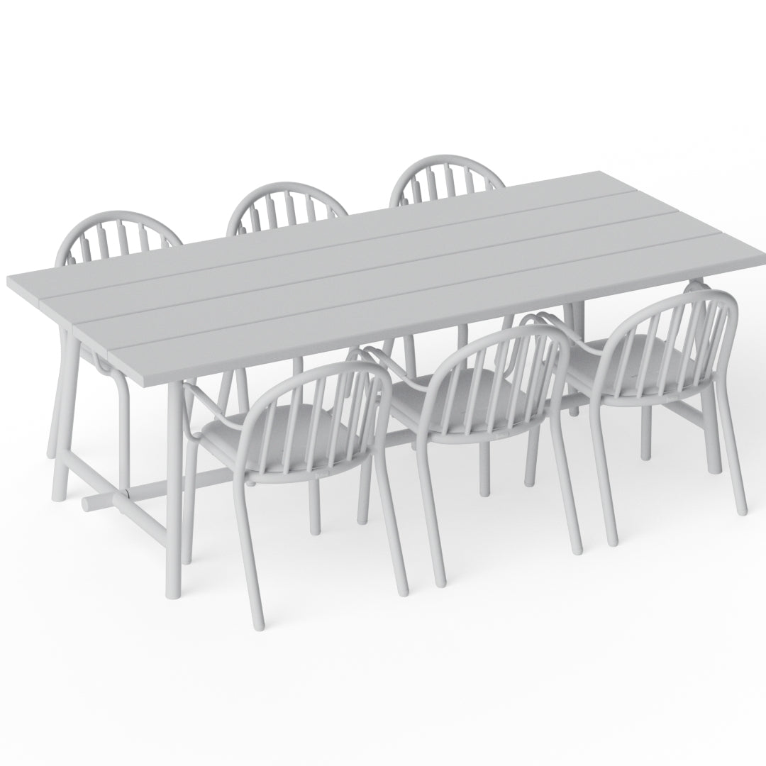 Fred's Outdoor Dining Table and Armchair Set (6-Seater)