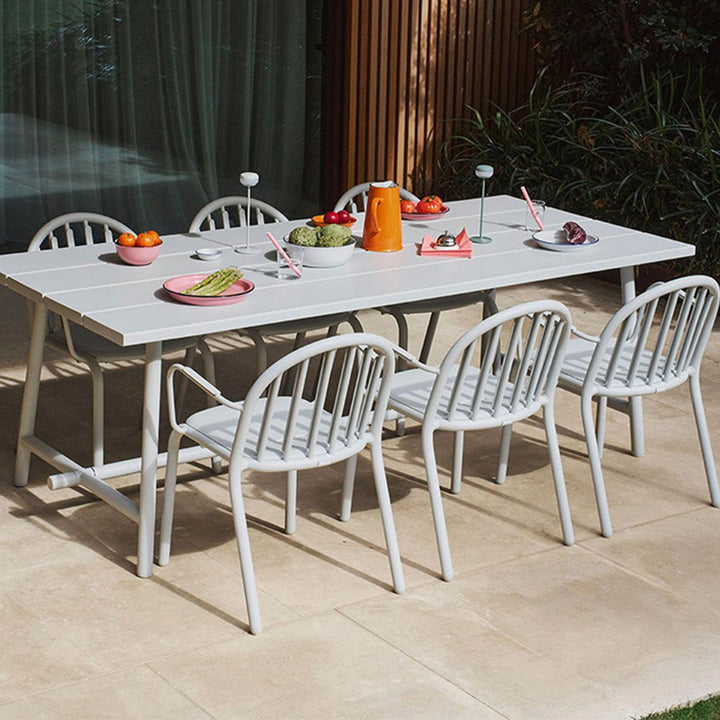 Spacious 6-seater Fatboy Fred’s outdoor dining table in light grey, available at Desert River Shop