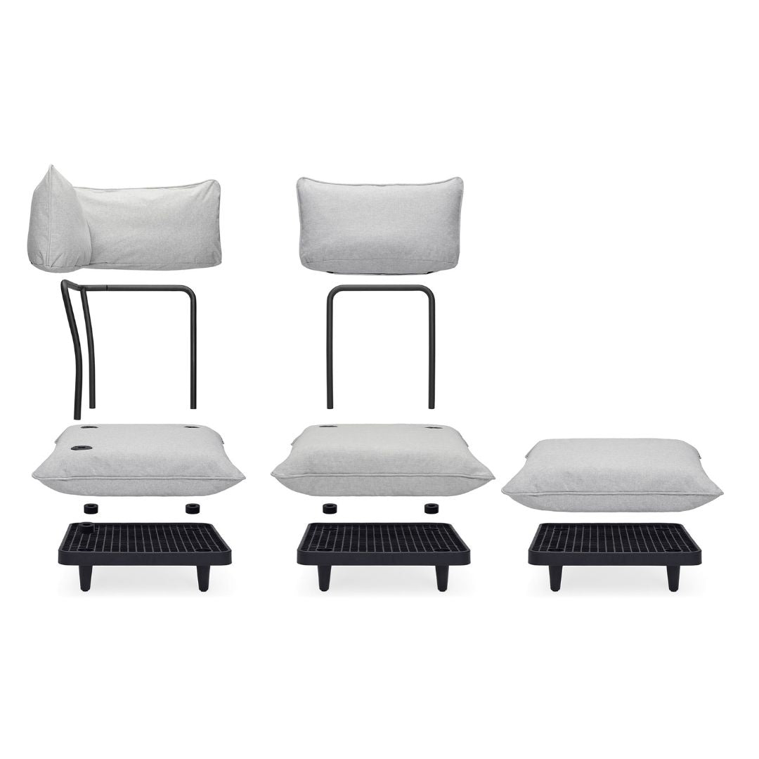 Paletti 2-Seat Modular Outdoor Sofa with Footstool